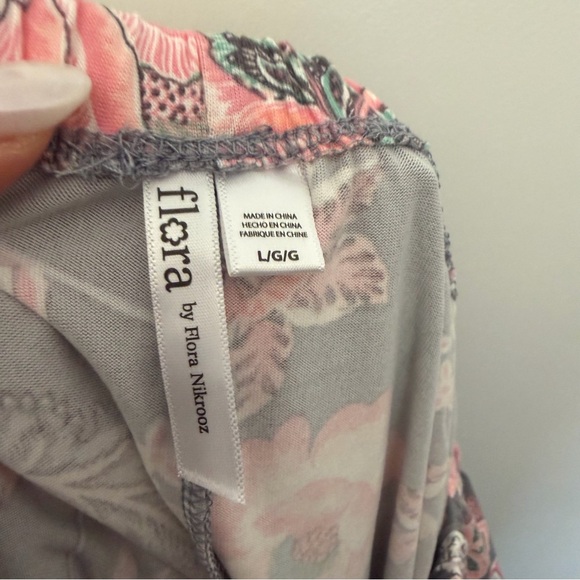 Flora Floral Pajama Pants Gray & Pink - Picture 4 of 6
